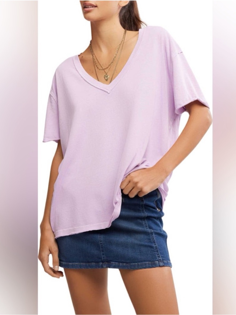 We the free free people Nina V-Neck Cotton T-Shirt in fairy wings size xs NWOT